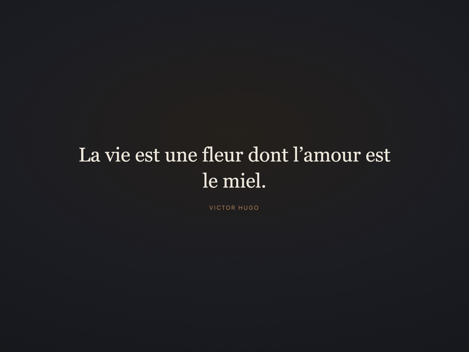Une citation en grands caractères serif sur l'écran de Carrousel