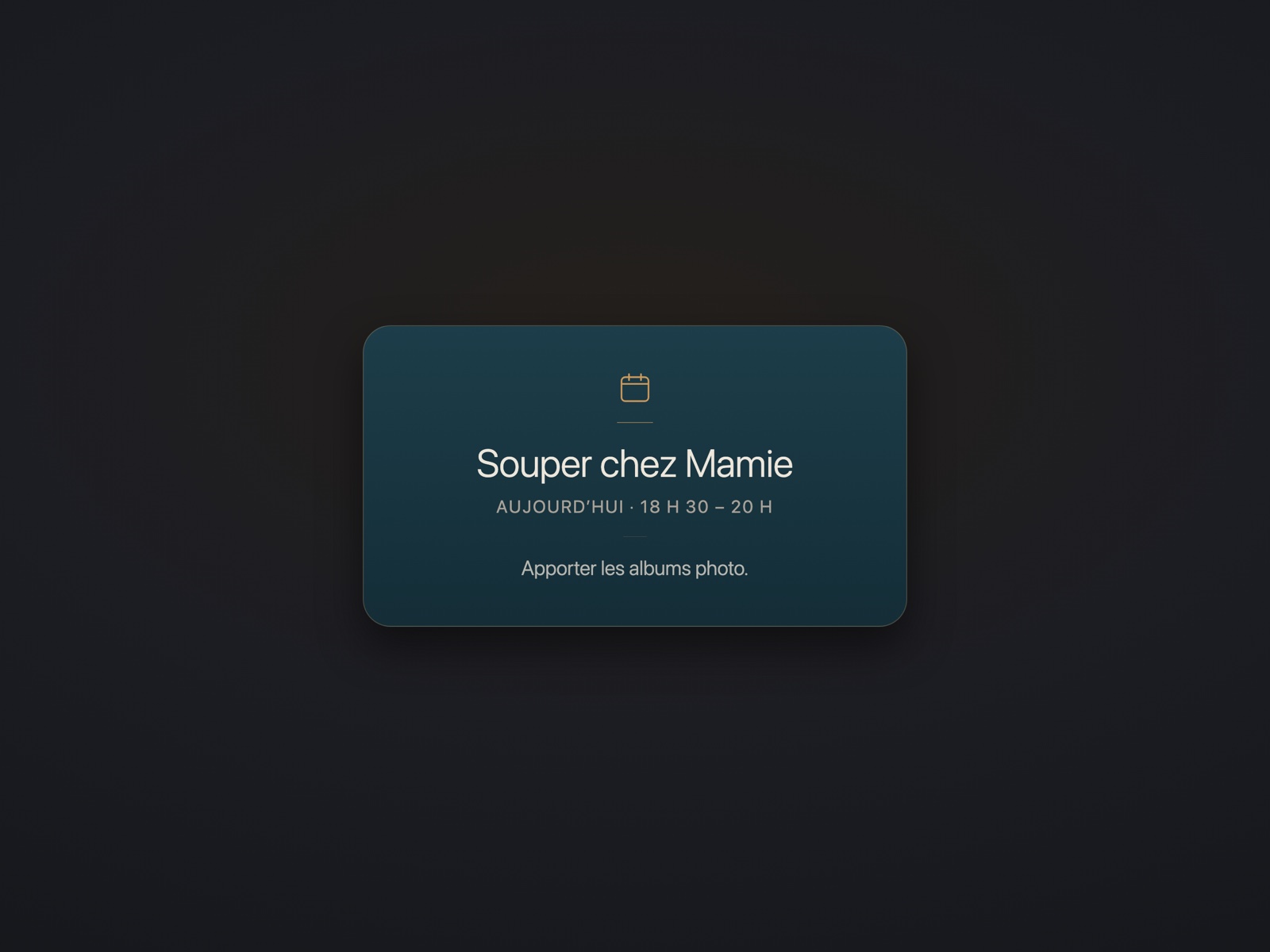 Le rendez-vous du jour, sur sa propre carte, sur l'écran de Carrousel